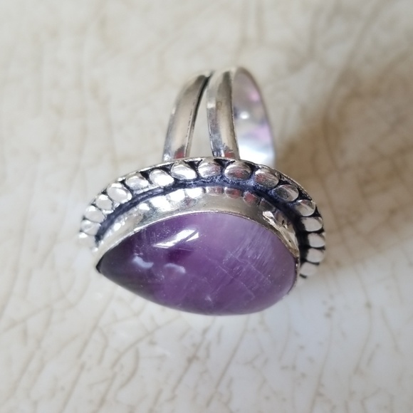 Host Pick !! Silver Purple Western Cocktail Ring Valentines Day - Picture 9 of 9